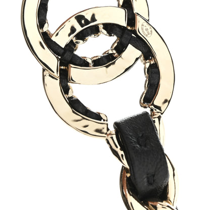 Chanel Metal Lambskin CC Chain Tie Headband Gold Black 4 of 5