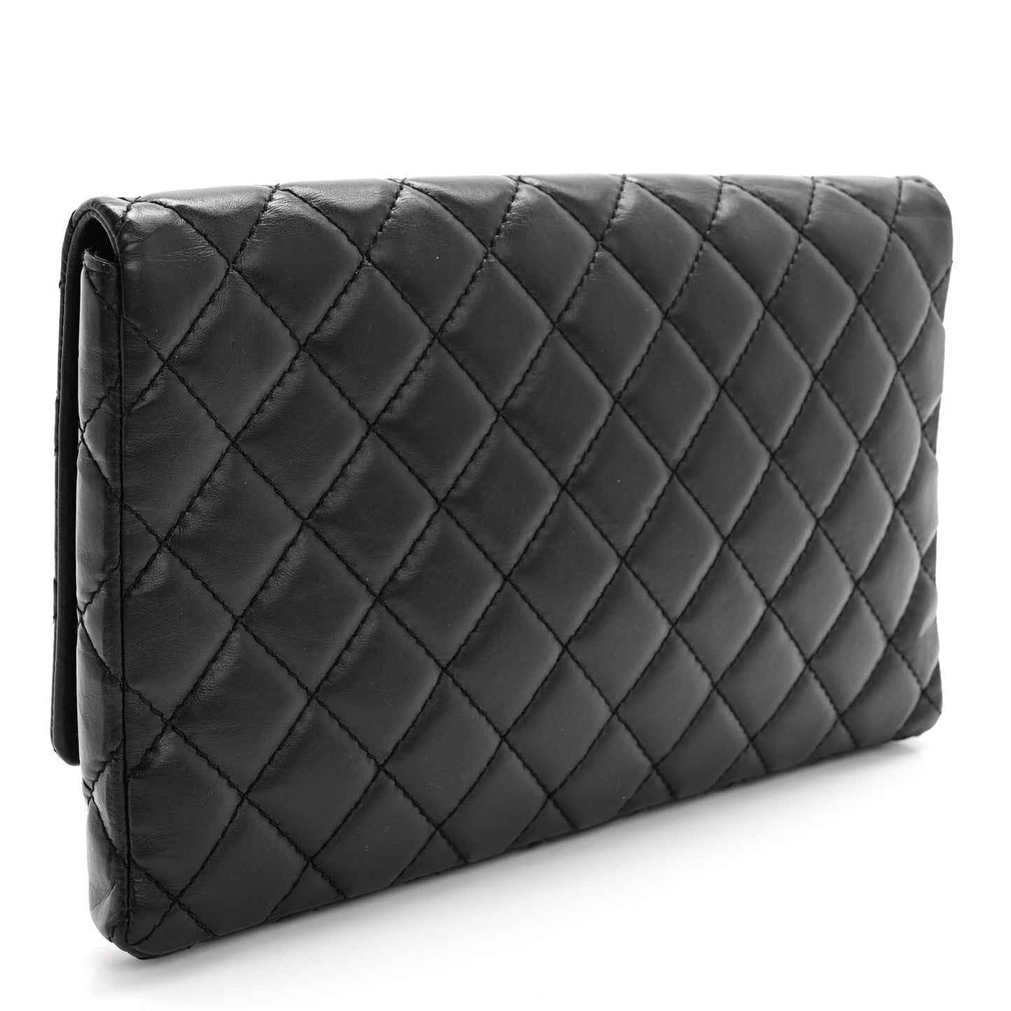 Aged Calfskin Quilted Reissue 2.55 Clutch Black