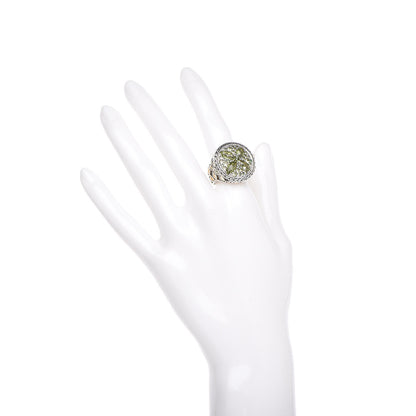 John Hardy Sterling Silver 18K Yellow Gold Peridot Tsavorite Batu Kawung Ring 52 6 2 of 5