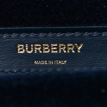 Burberry Velvet Quilted Small Lola Bag Navy 5 of 8