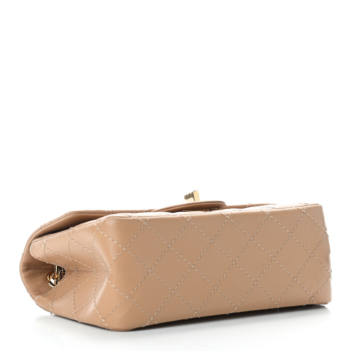 Aged Calfskin Quilted 2.55 Reissue Mini Flap Beige