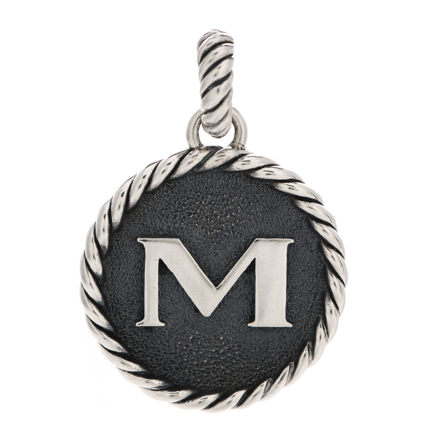 David Yurman Sterling Silver Cable Collectibles Initial M Charm Pendant 1 of 3