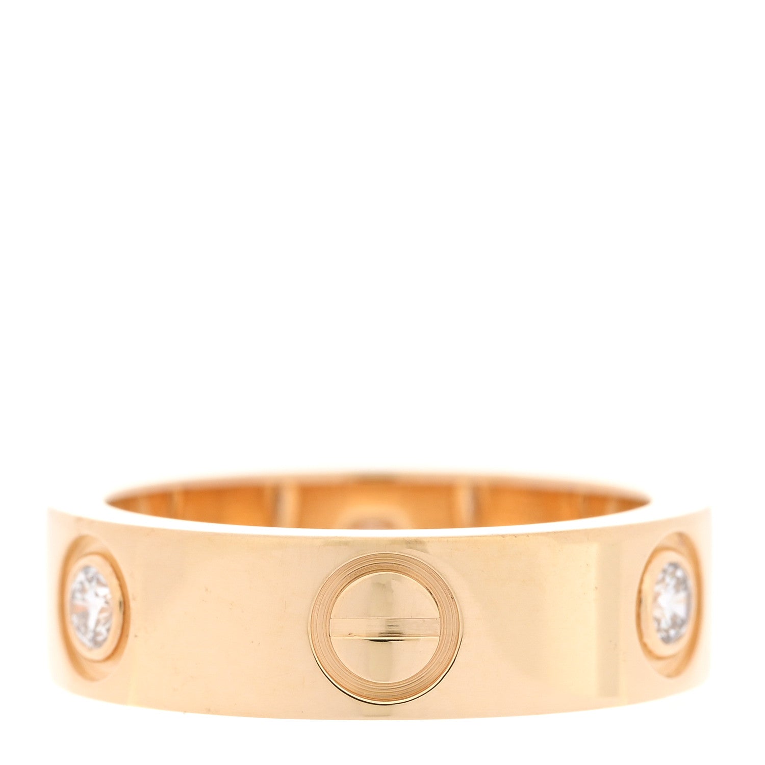 Cartier 18K Yellow Gold 3 Diamond 5.5mm LOVE Ring 49 5 3 of 7