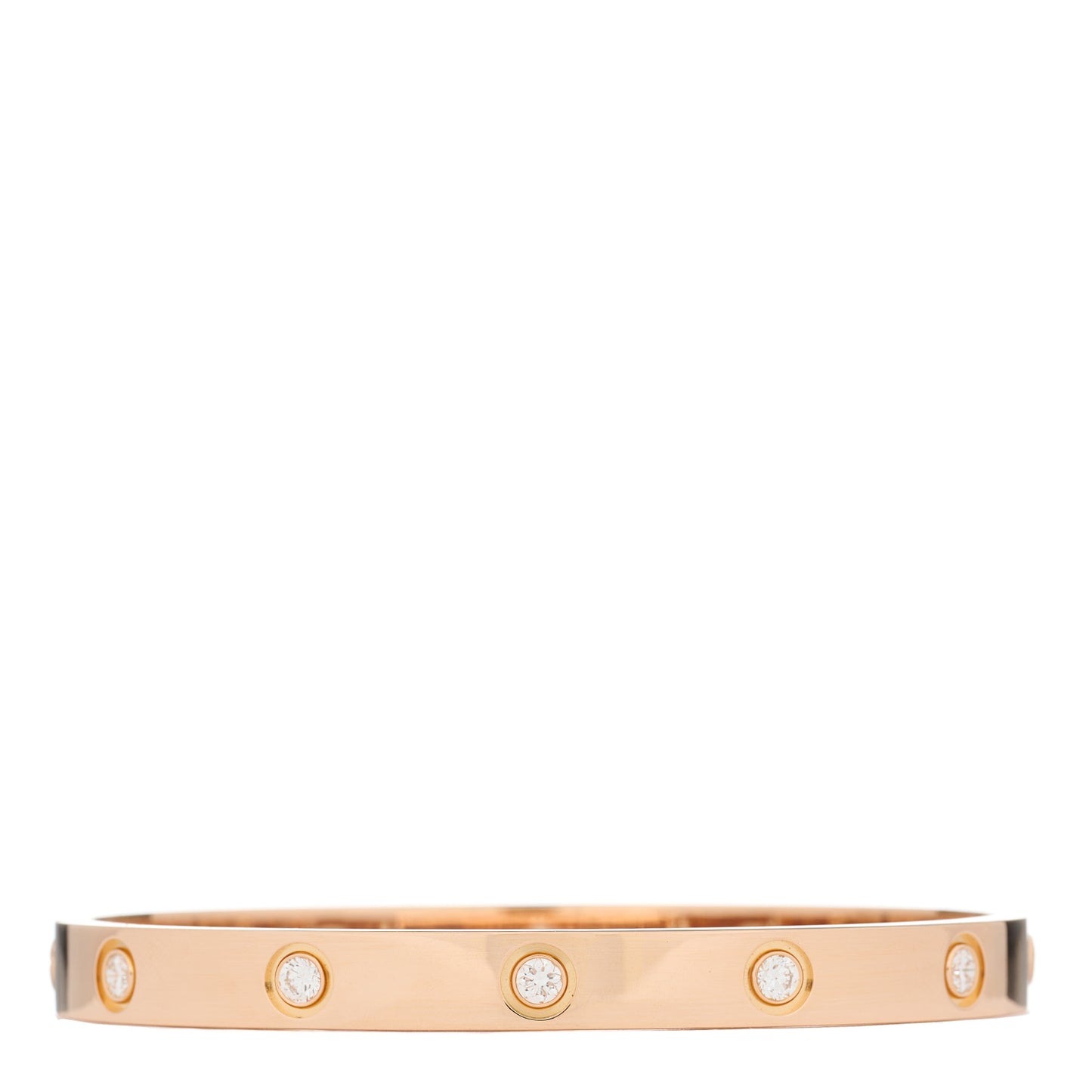 18K Pink Gold 10 Diamond LOVE Bracelet 17