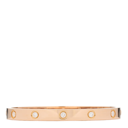 Cartier 18K Pink Gold 10 Diamond LOVE Bracelet 17 3 of 6