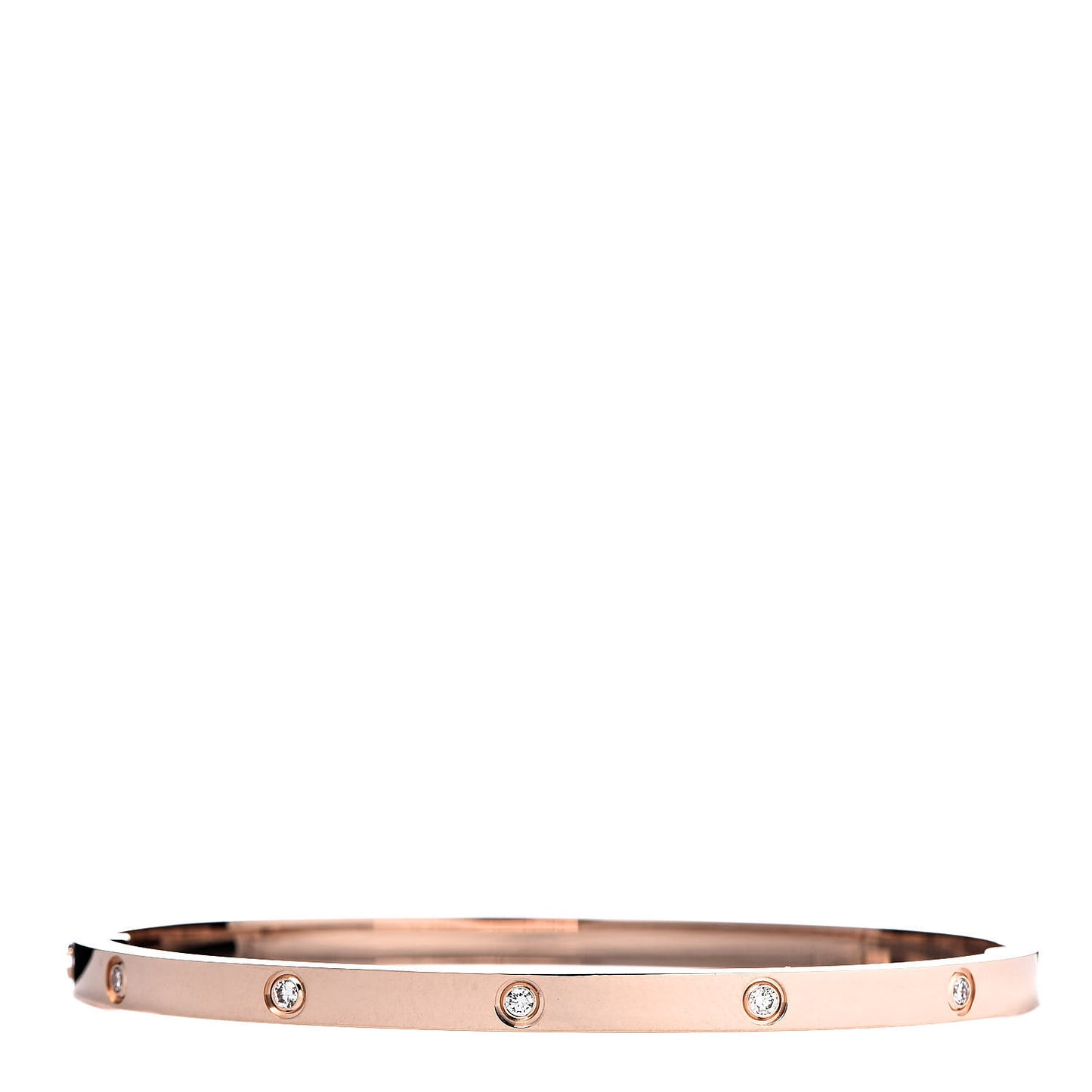 18K Pink Gold 10 Diamond Small LOVE Bracelet 17