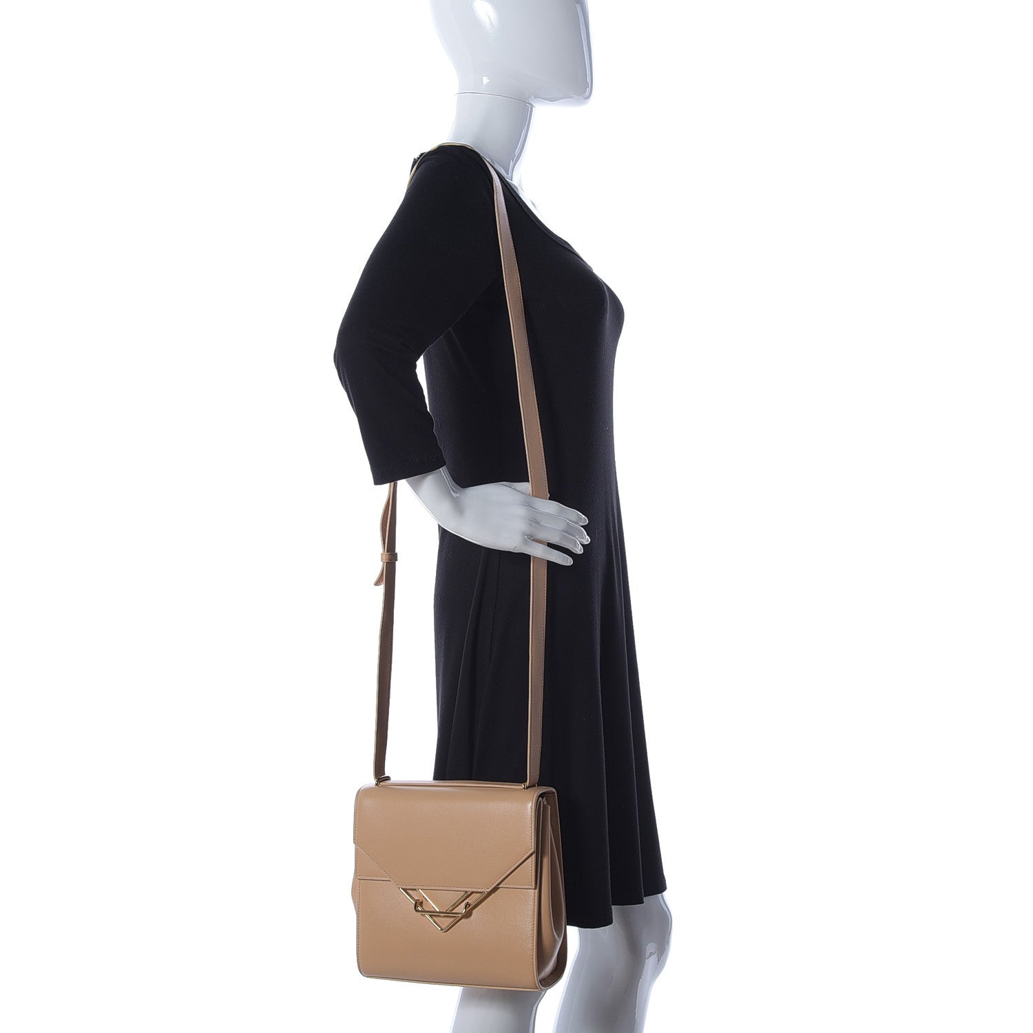 Bottega Veneta Box Calfskin Nappa Clip Bag Almond Gold 2 of 10