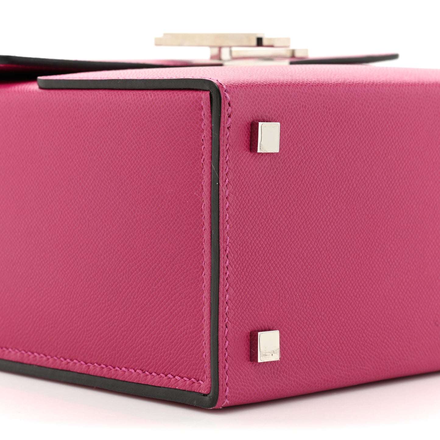 Madame Calfskin Cinhetic Boxy Top Handle Bag Rose Pourpre