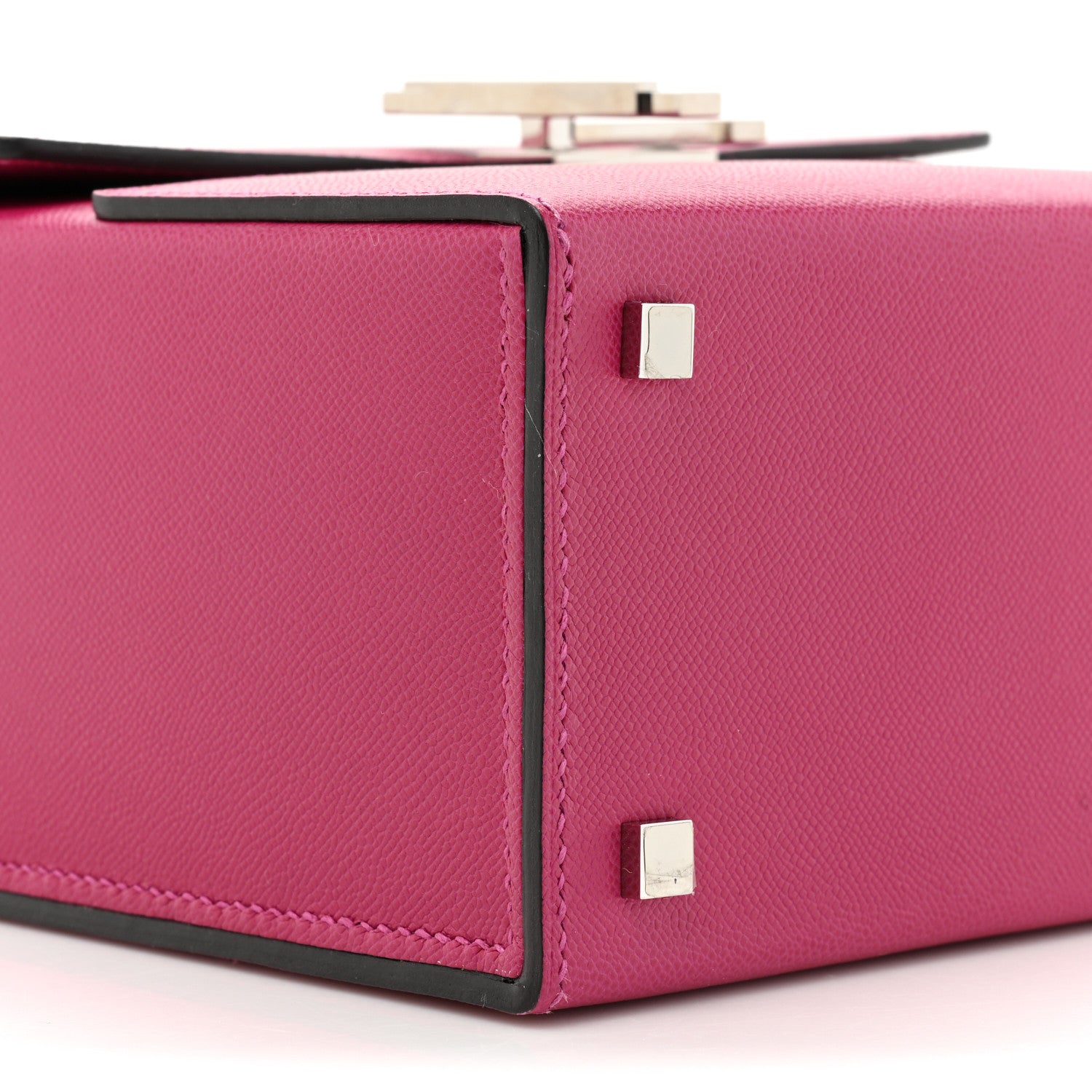 Hermes Madame Calfskin Cinhetic Boxy Top Handle Bag Rose Pourpre 9 of 11