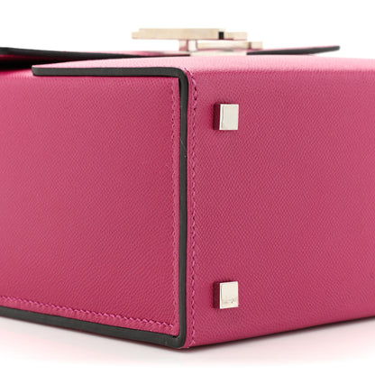 Hermes Madame Calfskin Cinhetic Boxy Top Handle Bag Rose Pourpre 9 of 11
