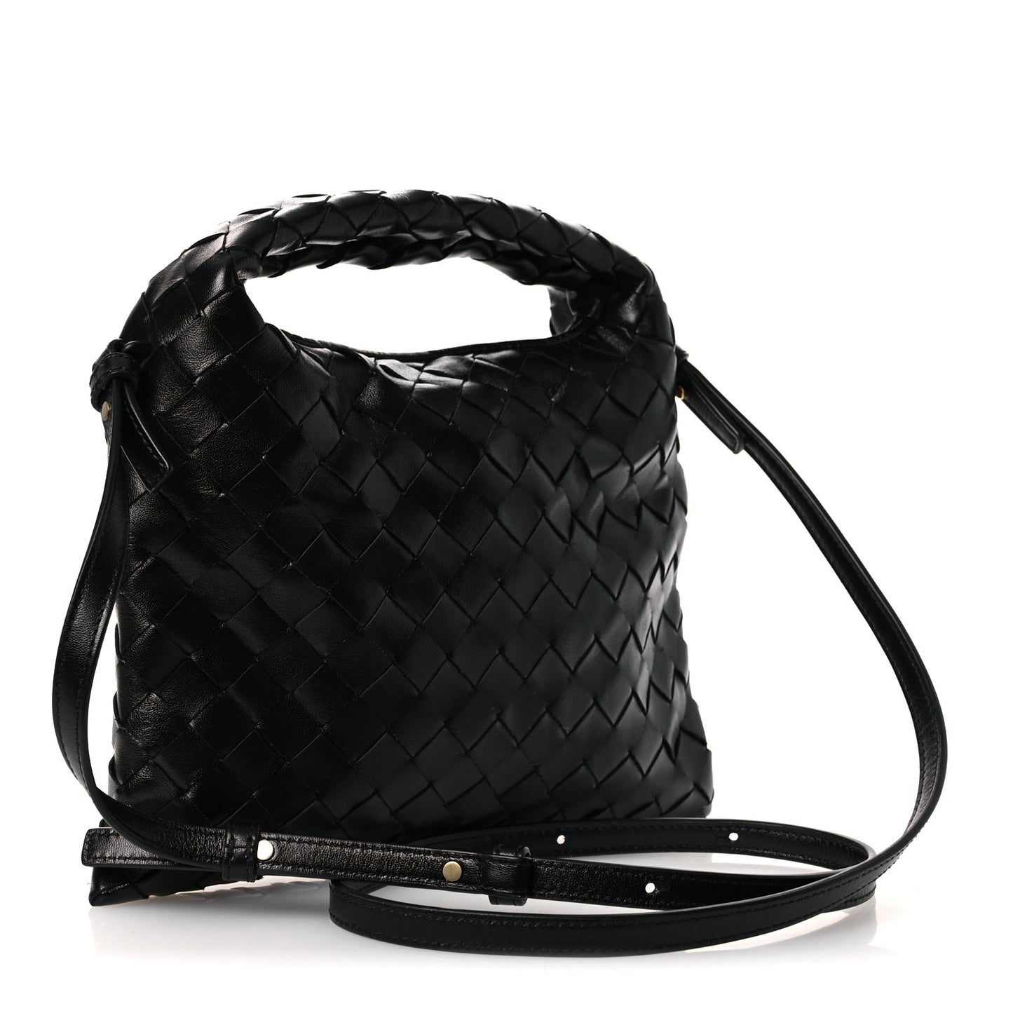 Calfskin Intrecciato Mini Hop Black