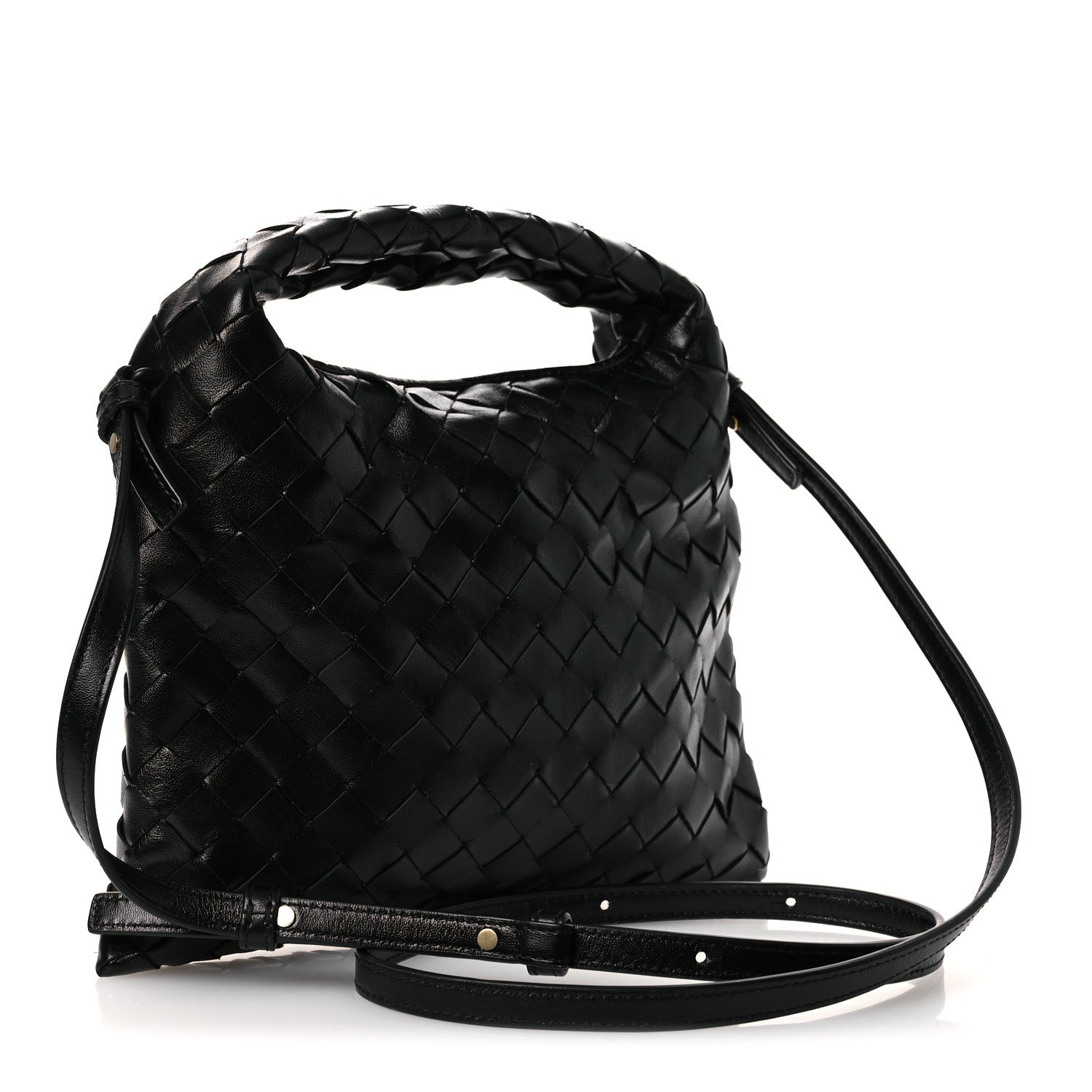 Bottega Veneta Calfskin Intrecciato Mini Hop Black 3 of 11