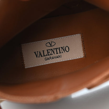 Valentino Garavani Grained Calfskin Rockstud Single Buckle 35mm Cowboy Ankle Boots 38 Tobacco 7 of 8