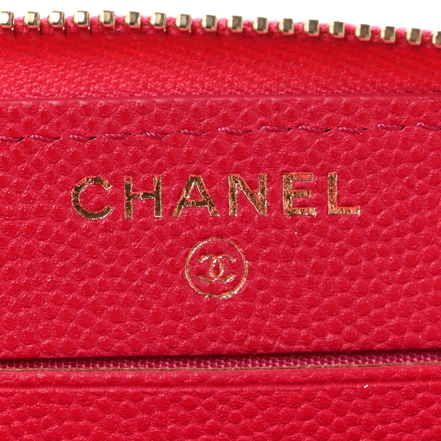 Chanel Caviar Camellia Embossed Medium Zip Around Gusset Wallet Pink 6 of 10