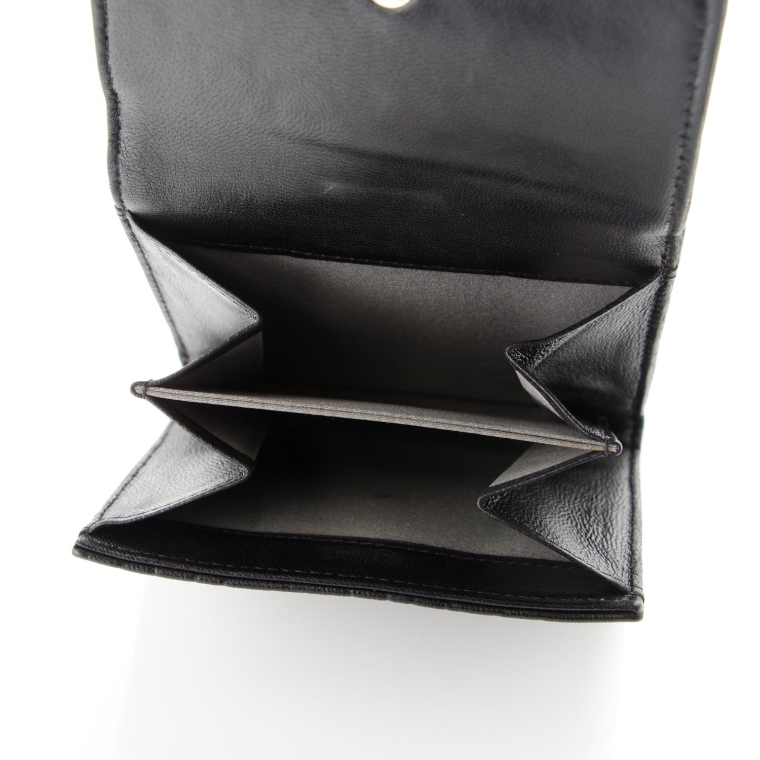 Chanel Lambskin Embossed Camellia French Wallet Black 5 of 9