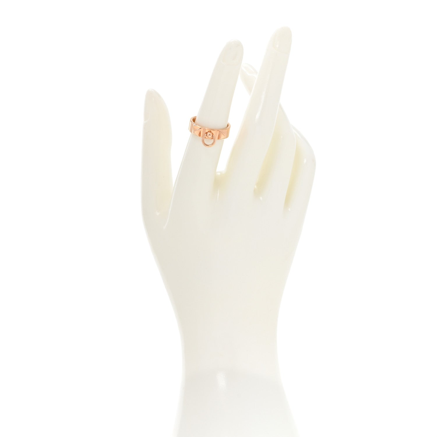 Hermes 18K Rose Gold PM Collier De Chien Ring 53 6.5 2 of 4