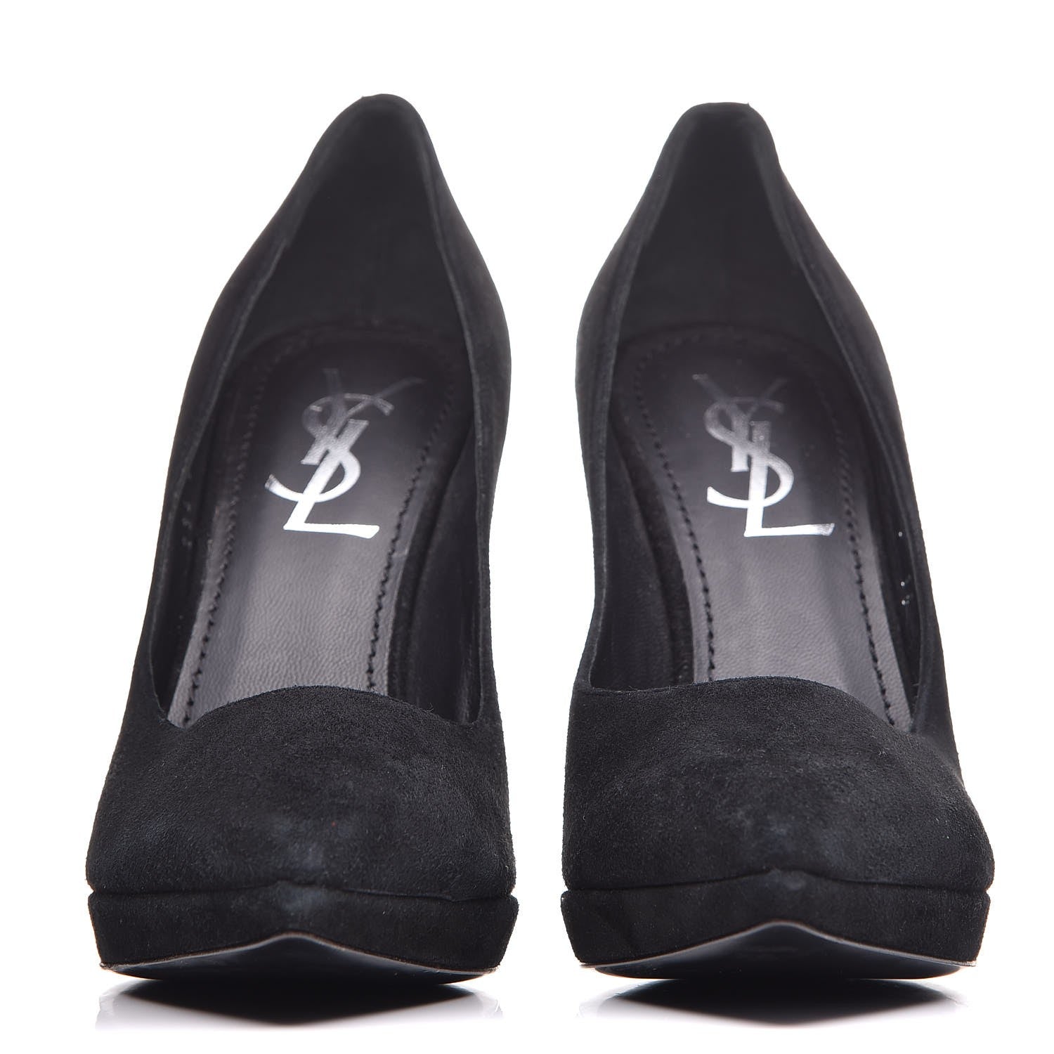 Saint Laurent Suede Pointed Toe Platform Pumps 36 Black 2 of 10
