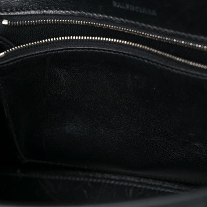 Balenciaga Grained Calfskin Medium Hourglass Top Handle Bag Black 13 of 17