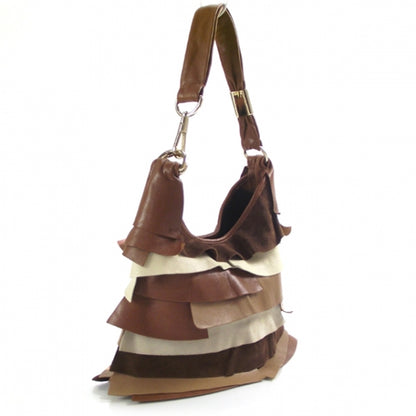 Saint Laurent Leather Suede Saint Tropez Ruffle Bag 6 of 10