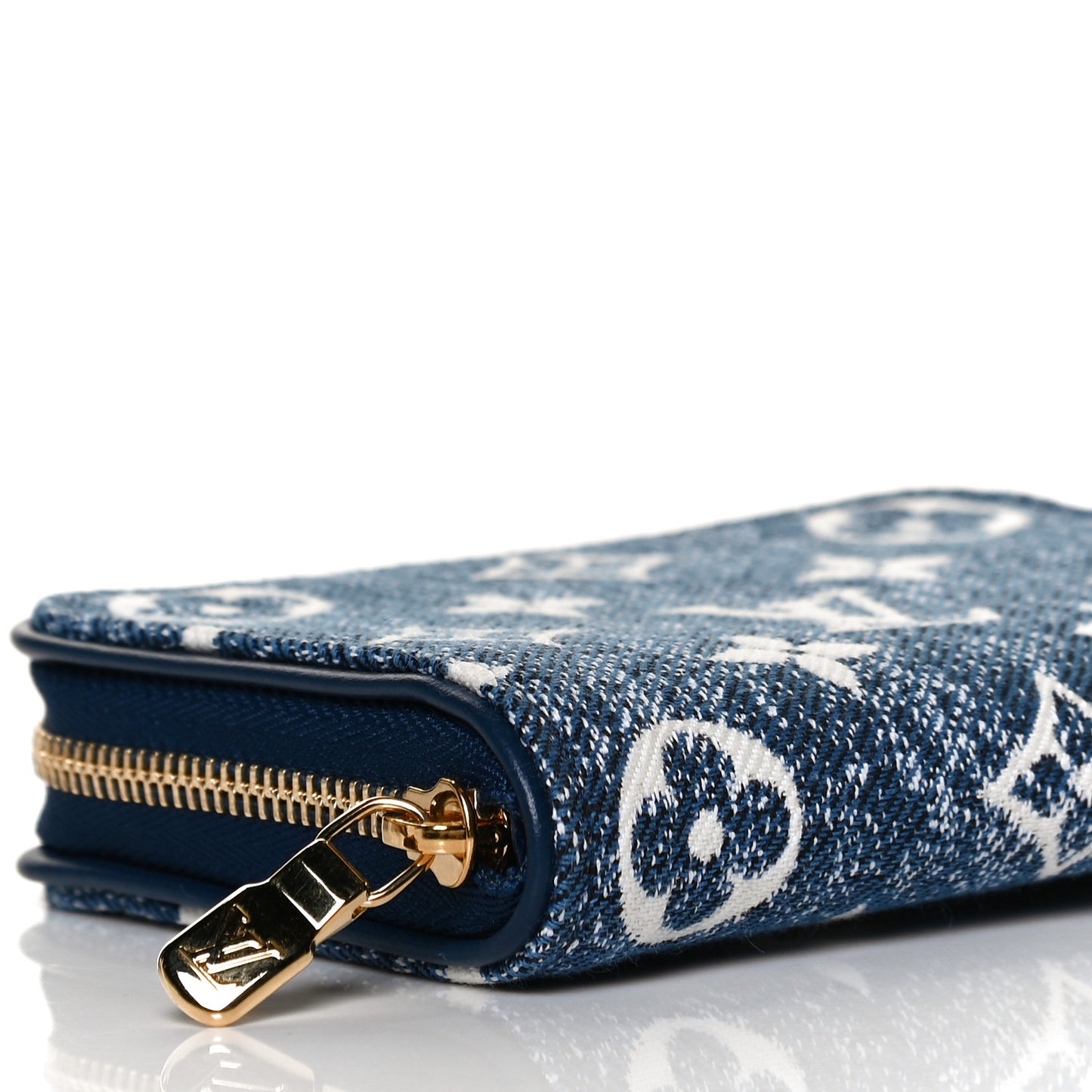 Denim Monogram Jacquard Zippy Coin Purse Bleu