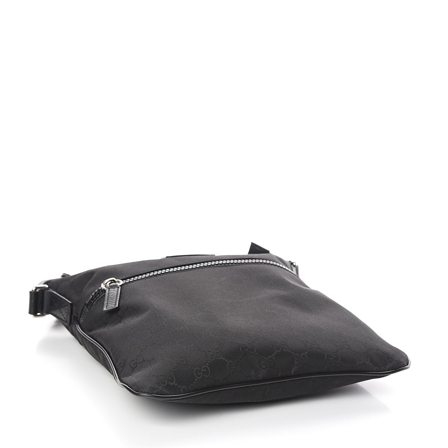 Nylon Monogram Small Flat Messenger Bag Black