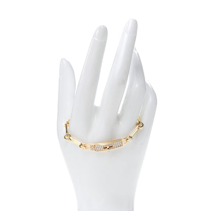 Hermes 18K Yellow Gold Diamond Pave PM Kelly Chaine Bracelet SH 2 of 5