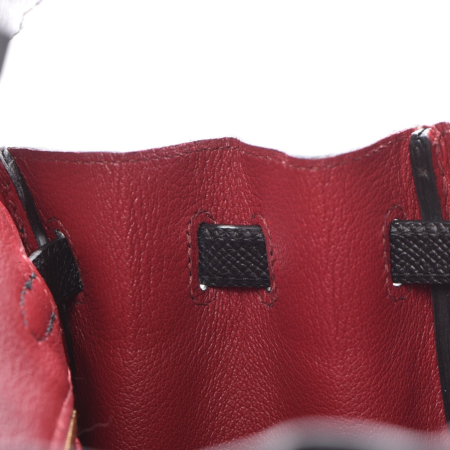 Hermes Epsom Horseshoe Birkin 25 Black Rouge Vif 14 of 36