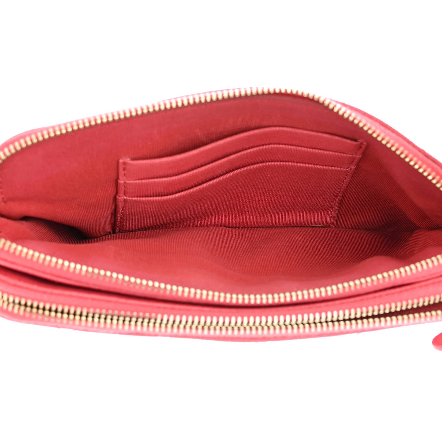 Caviar Quilted Small Clutch With Chain Pink