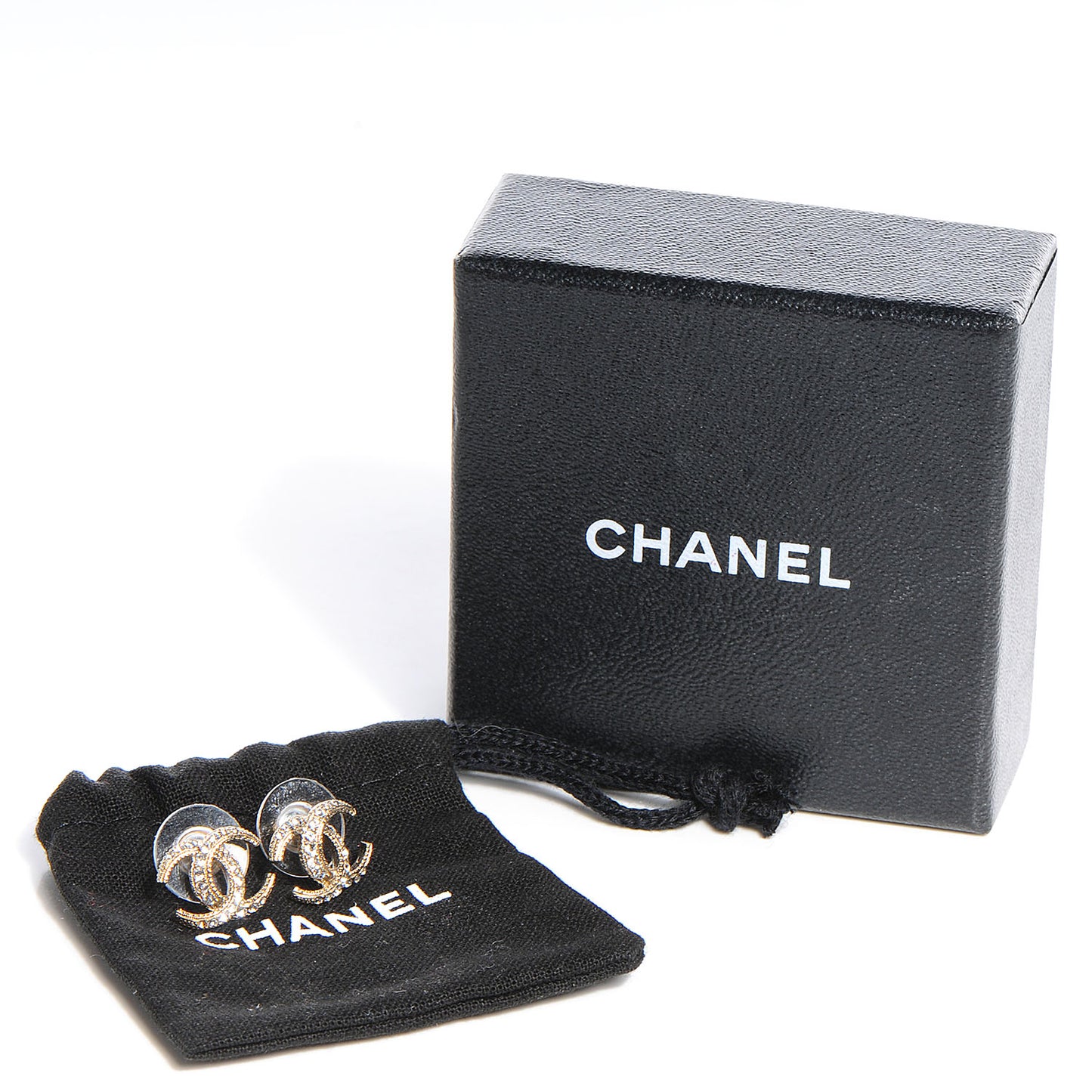 Crystal Moon CC Earrings Gold
