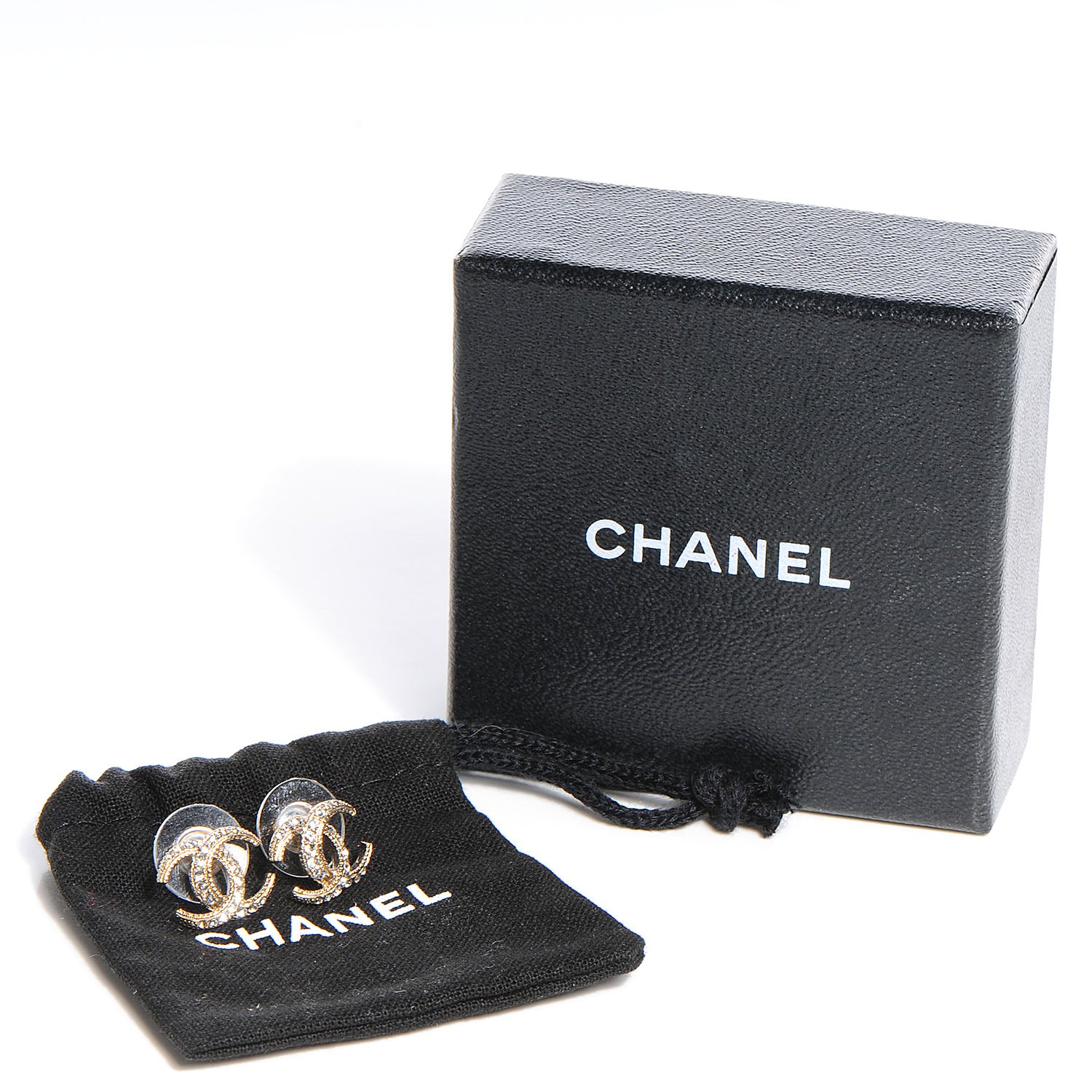 Chanel Crystal Moon CC Earrings Gold 5 of 5