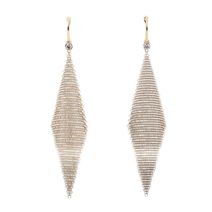 Tiffany 18K Yellow Gold Diamond Elsa Peretti Mesh Earrings 1 of 4