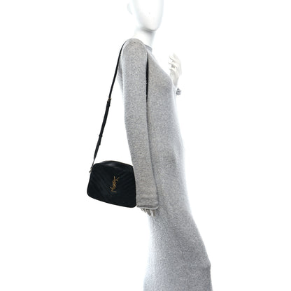 Saint Laurent Suede Calfskin Monogram Lou Camera Bag Black 2 of 12