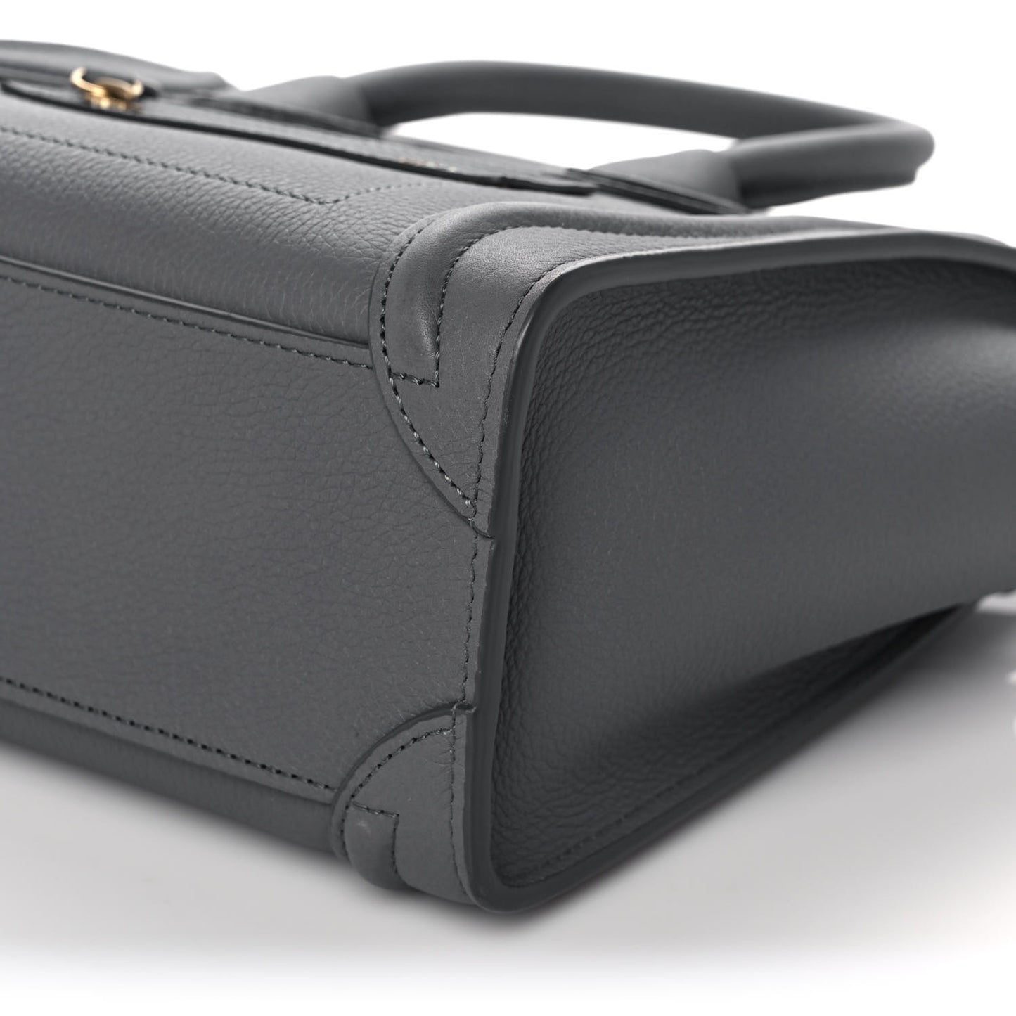 Drummed Calfskin Nano Luggage Kohl
