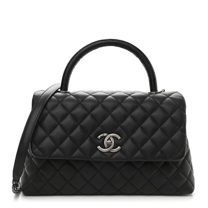Chanel Caviar Lizard Quilted Small Coco Handle Flap Black 1 of 9