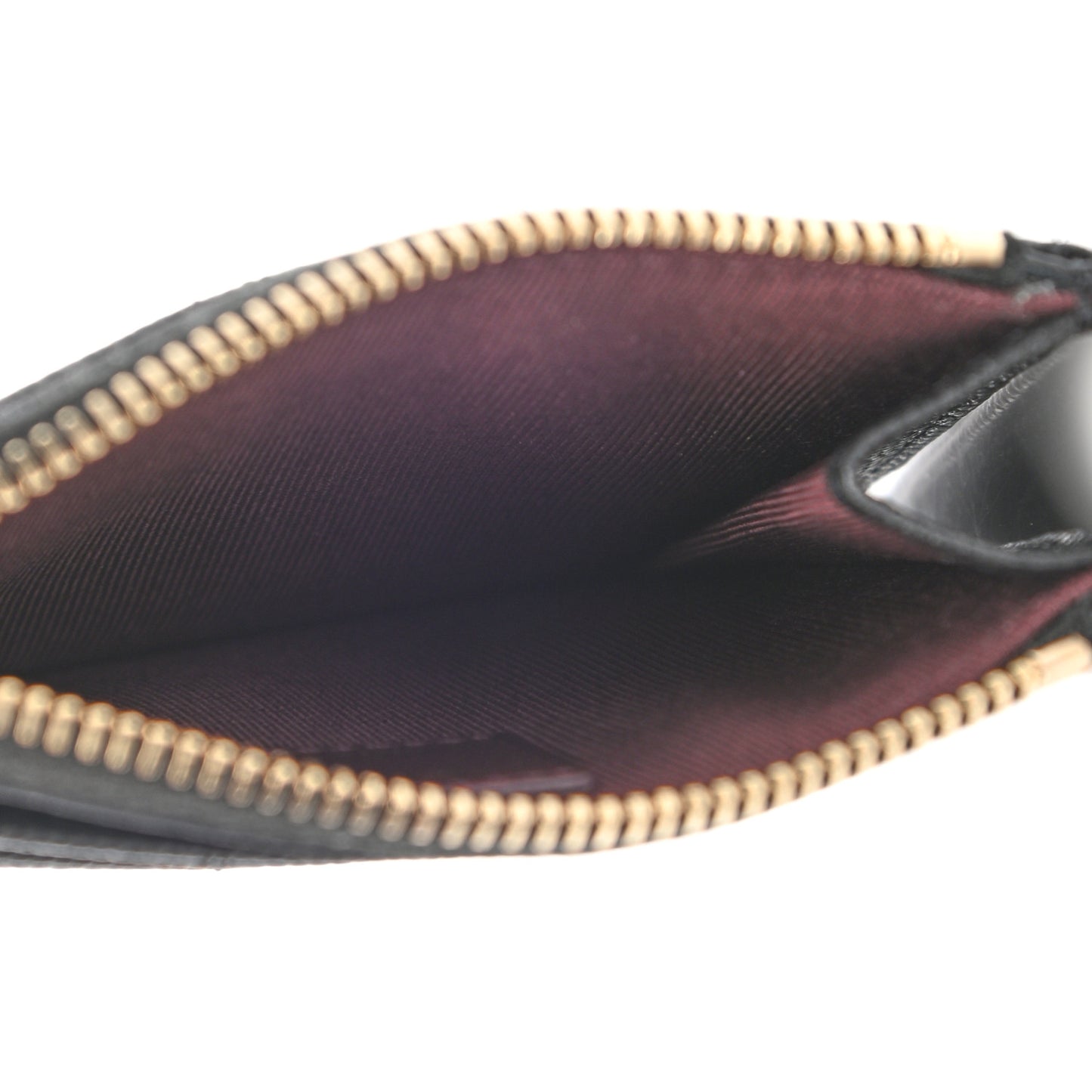 Caviar Quilted CC Zip Card Holder Black