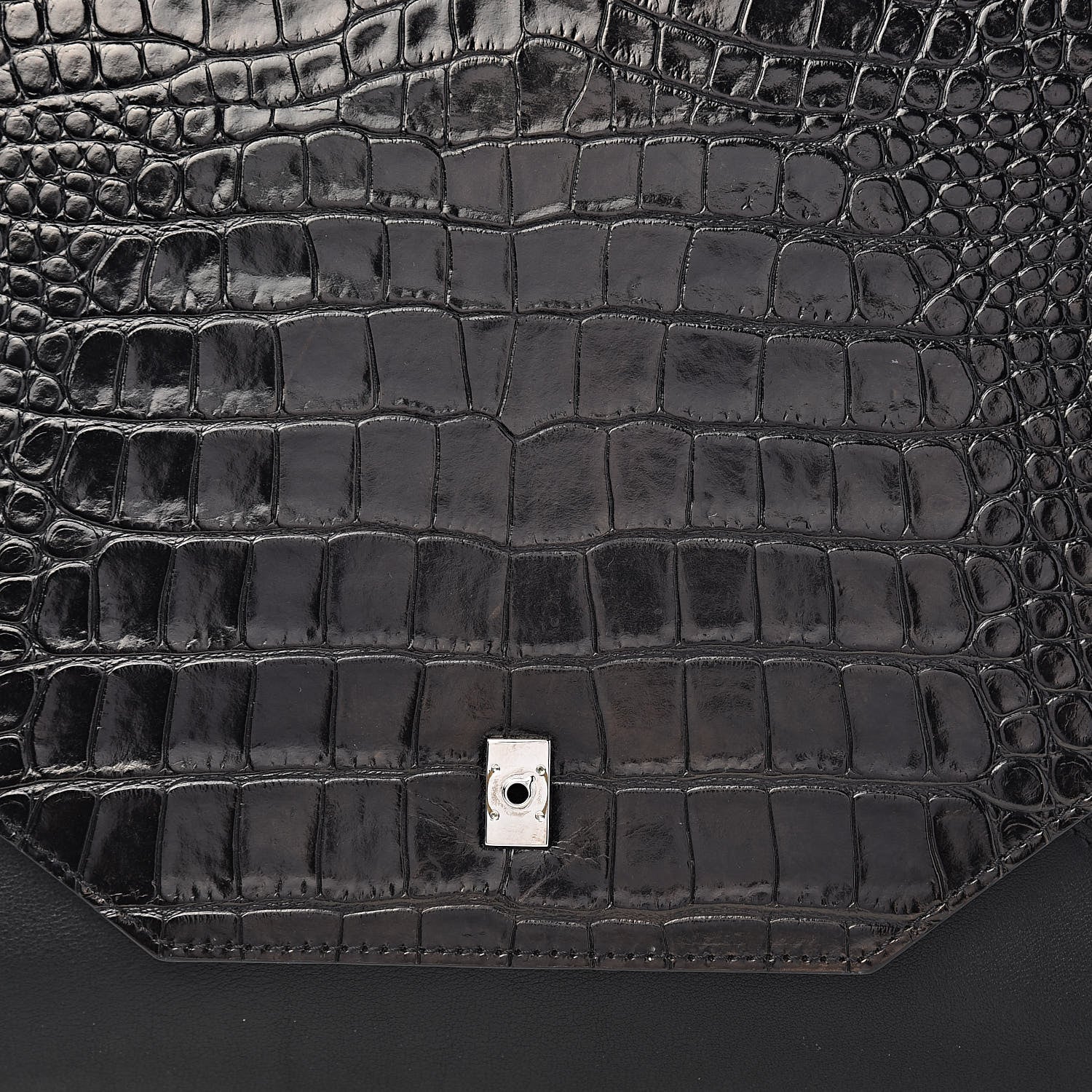 Givenchy Calfskin Crocodile Embossed Small Obsedia Satchel Black 14 of 14