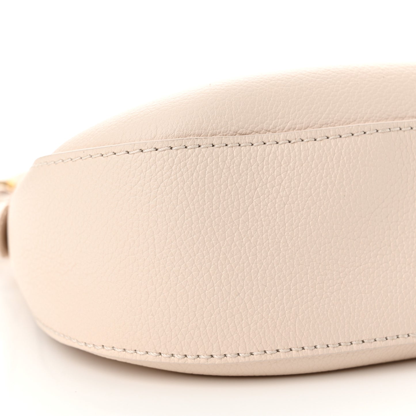 Grained Calfskin Low Key Shoulder Bag Limestone Gray
