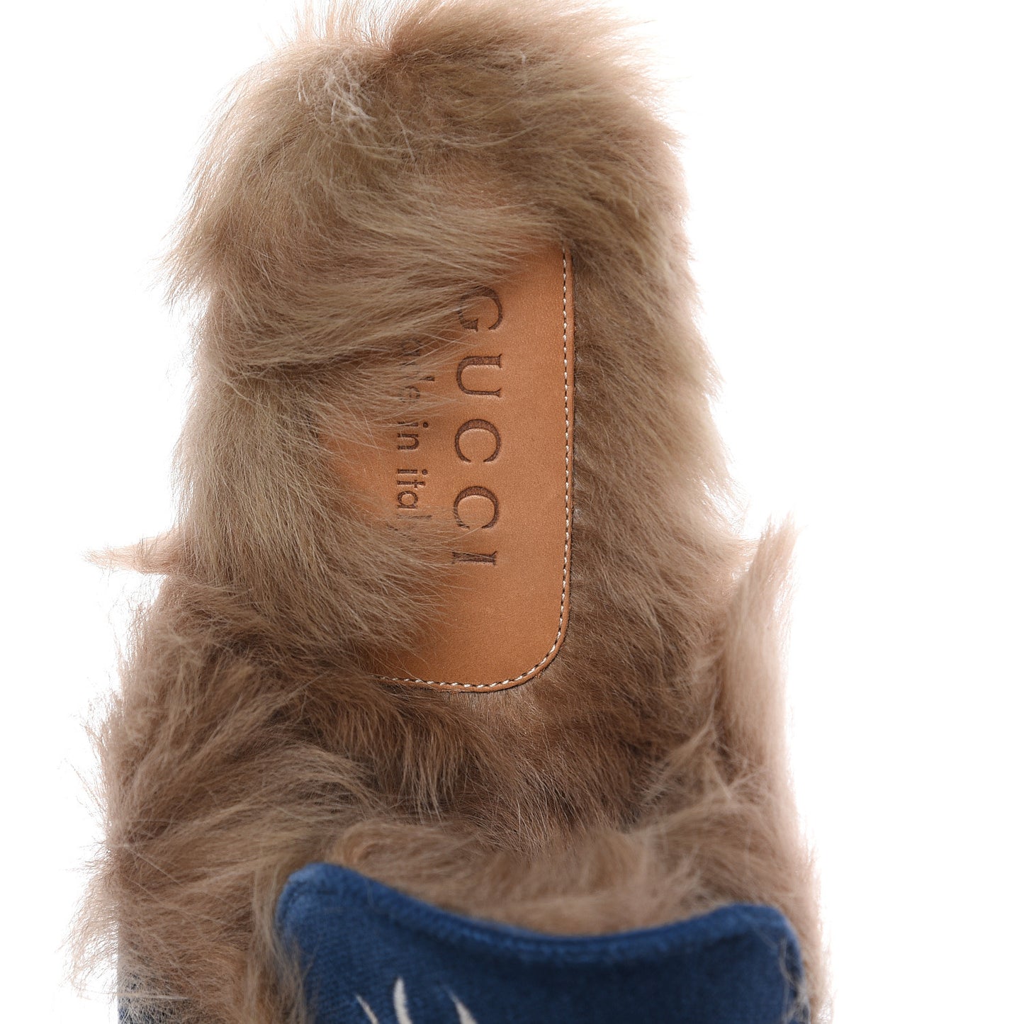 Velvet Fur Dragon Embroidered Mens Princetown Slippers 7 Zaffre Dark Zaffre