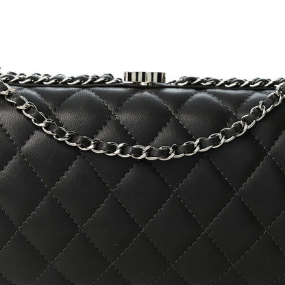 Chanel Lambskin Quilted Chain Around Clutch Grey 8 of 10