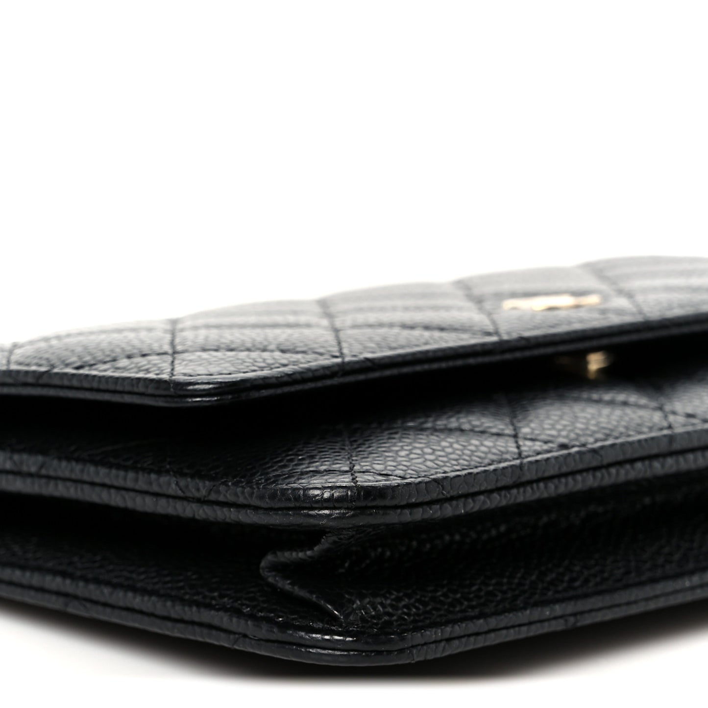 Caviar Quilted Wallet on Chain WOC Black