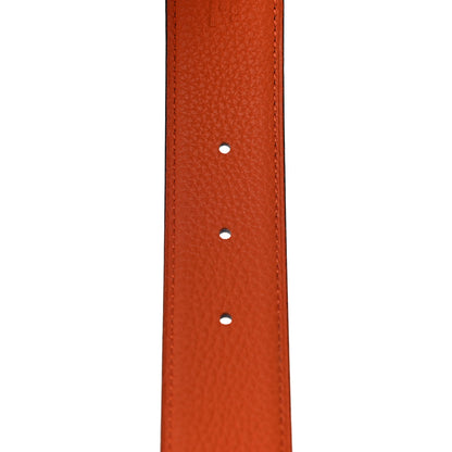 Hermes Box Togo 32mm Belt Strap 95 Black Orange 5 of 7