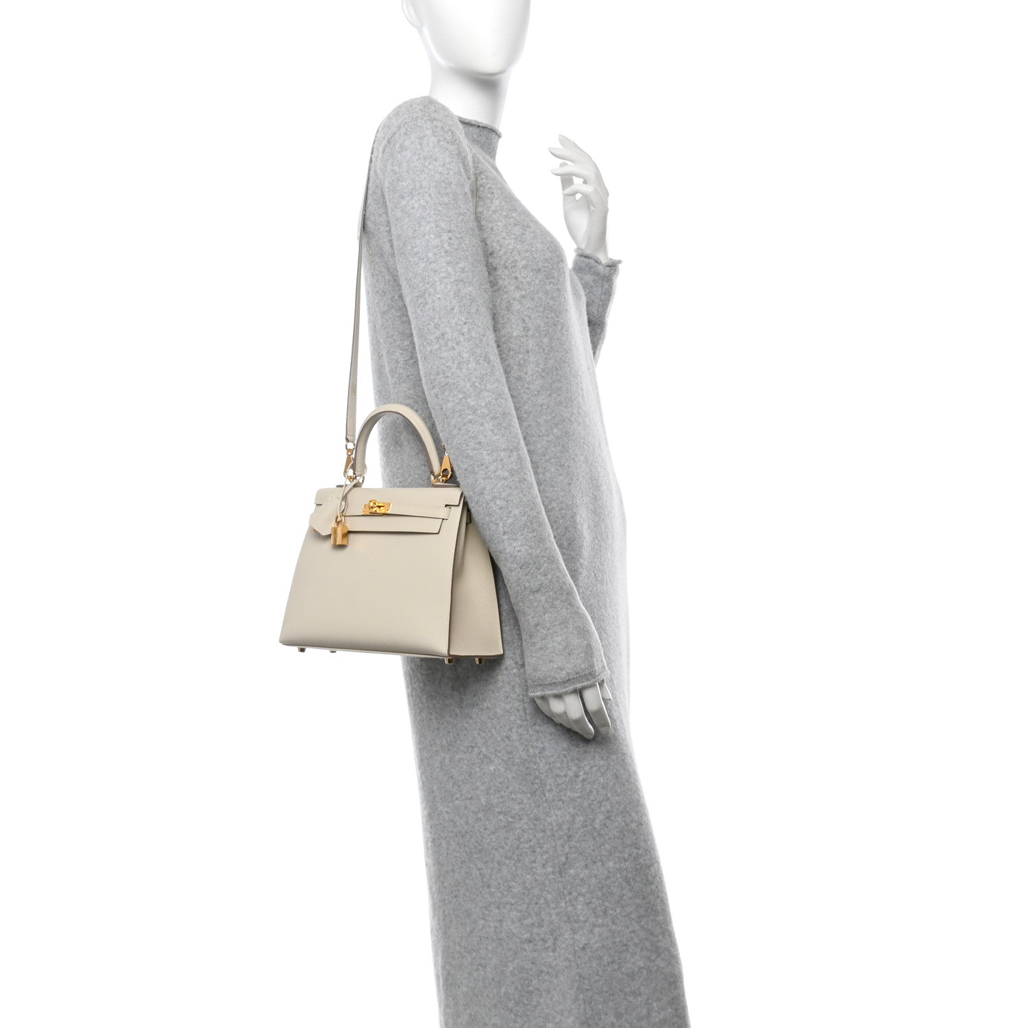 Hermes Epsom Kelly Sellier 25 Craie 2 of 12