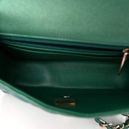Chanel Iridescent Calfskin Quilted Mini Rectangular Flap Green 5 of 10