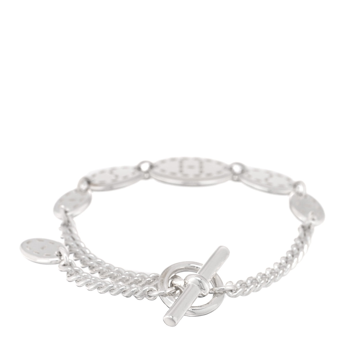 Hermes Sterling Silver Point Sellier Bracelet 2 of 3