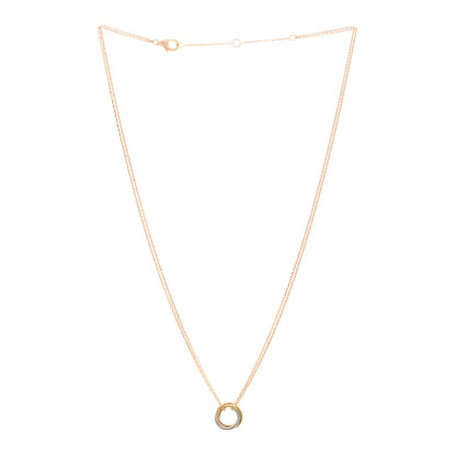 Cartier 18K Pink Yellow White Gold Trinity Double Chain Pendant Necklace 3 of 4
