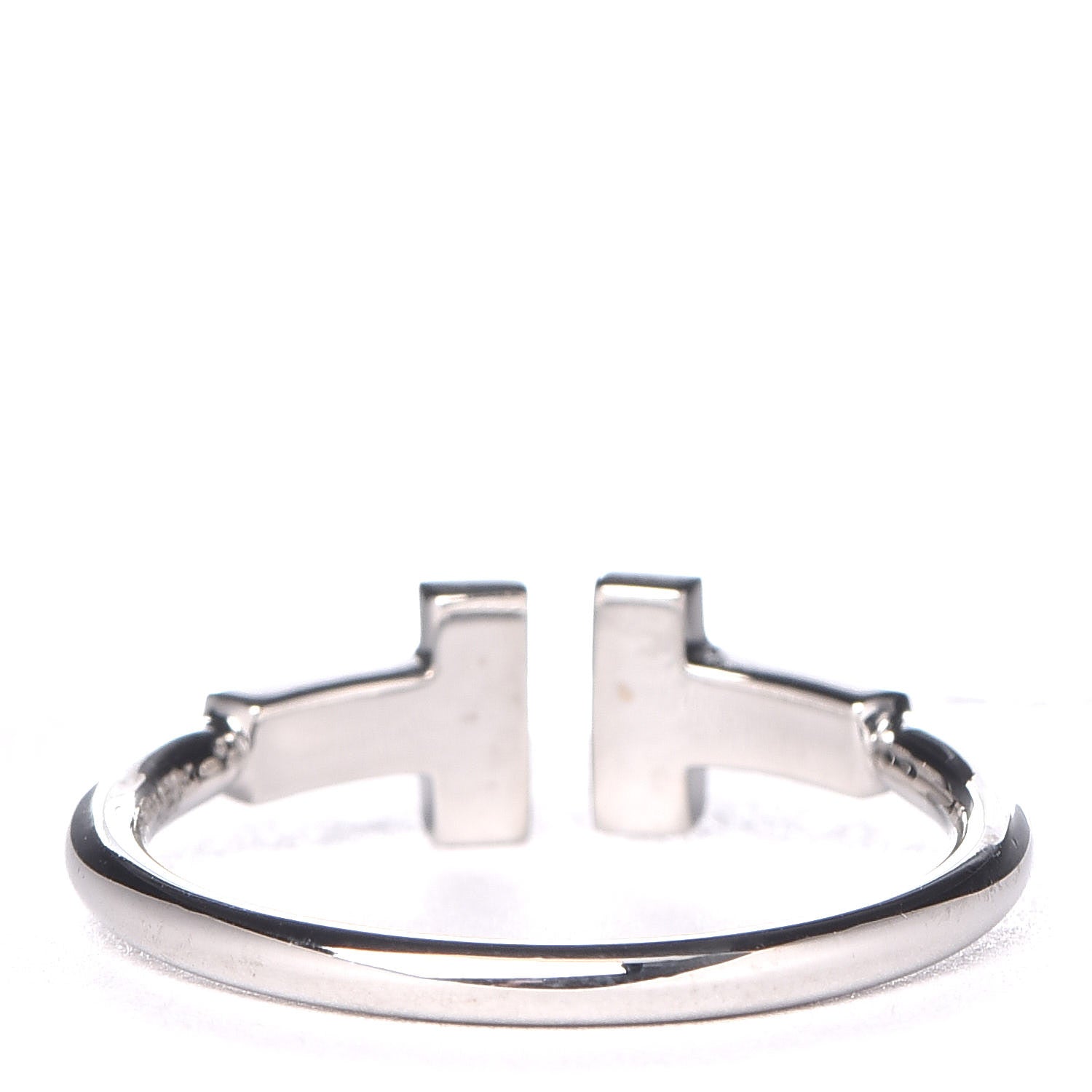 Tiffany 18K White Gold Diamond T Wire Ring 53 6.5 5 of 6