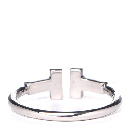 Tiffany 18K White Gold Diamond T Wire Ring 53 6.5 5 of 6