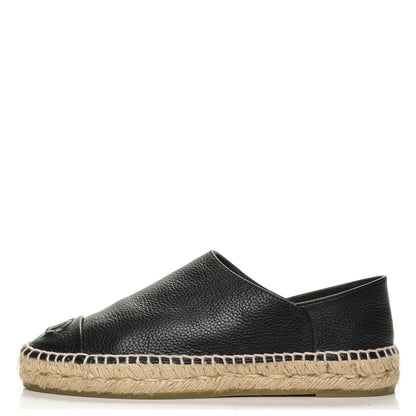 Chanel Grained Calfskin CC Espadrilles 37 Black 1 of 8