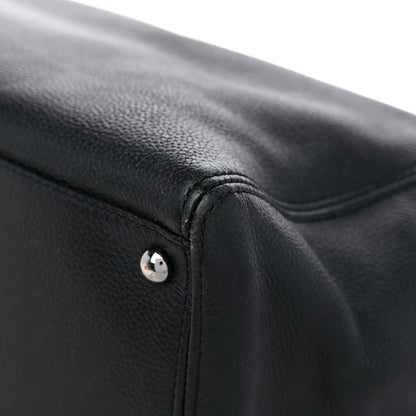 Chanel Calfskin Mademoiselle Lock Cerf Executive Shopper Tote Black 14 of 22