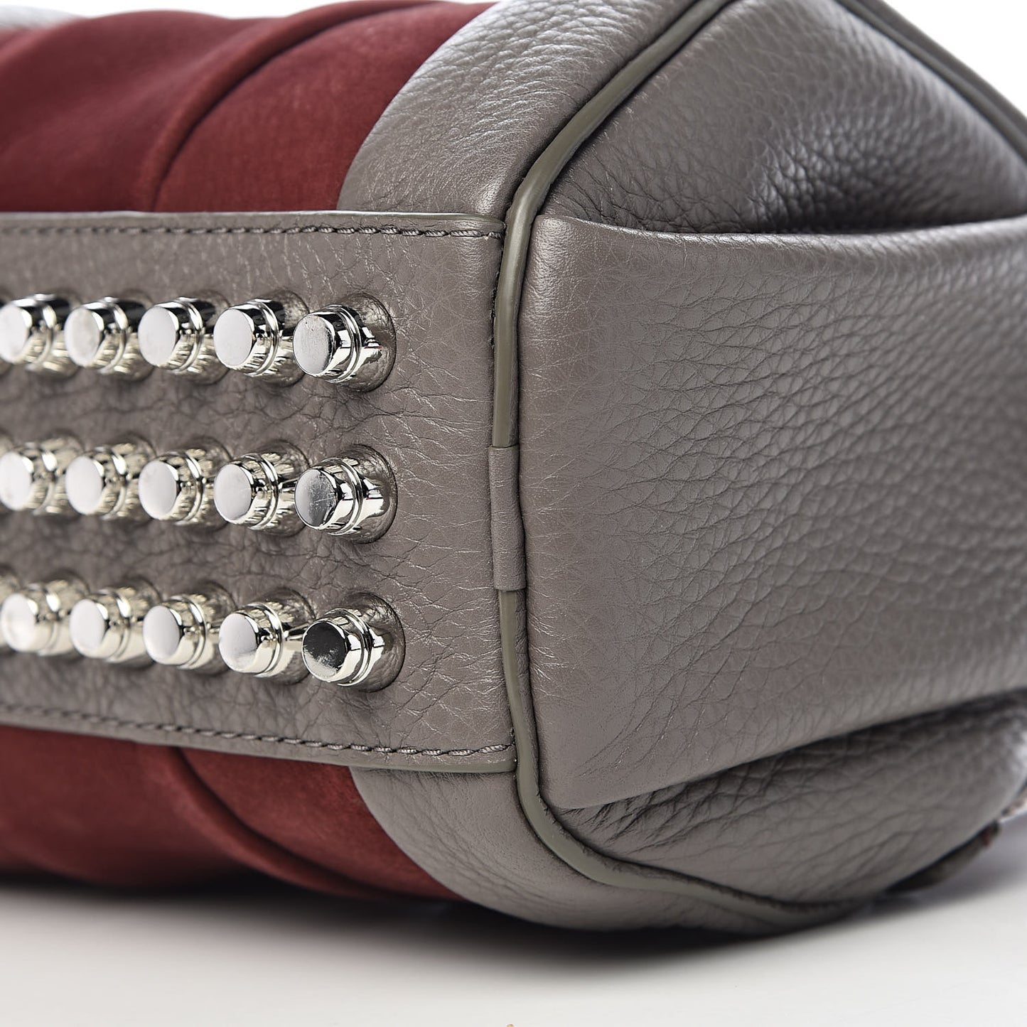 Nubuck Soft Pebbled Calfskin Mini Rockie Beet Stone Rhodium Hardware